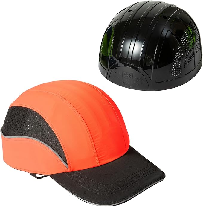 TIHEEN Unisex Safety Bump Cap, Baseball Hat Style with Reflective Stripes Lightweight and Breathable Hard Hat Head Protection Cap