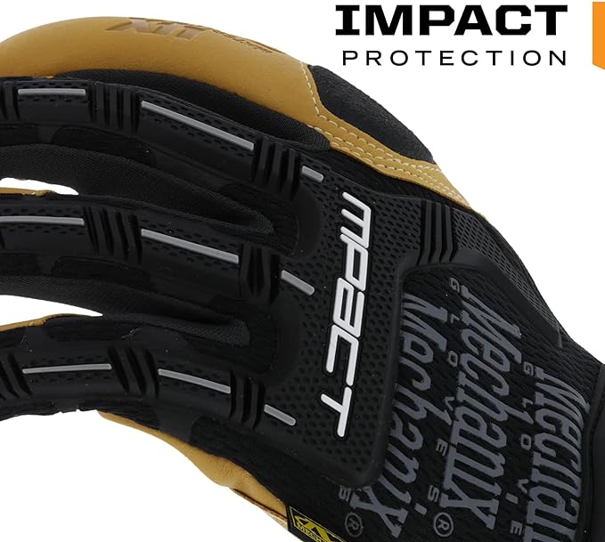 Mechanix Wear Material4x M-Pact Gloves - Abrasion-Resistant Gloves for Hand Safety - Machine Washable - Breathable - Secure Fit - Tear-Resistant - Durable - Brown/Black - X-Large
