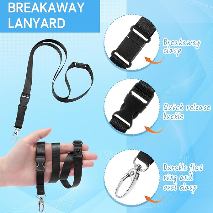 Windyun Break Away Lanyards for ID Badges and Keys Neck Strap with Quick Release Buckle Name Tag Detachable Lanyards