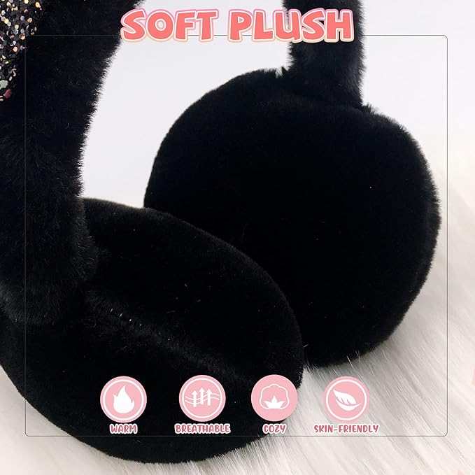 XIAOHAWANG Winter Earmuffs for Kids Girl Warm Ear Muffs Baby Boy Plush Padded Ear Warmer