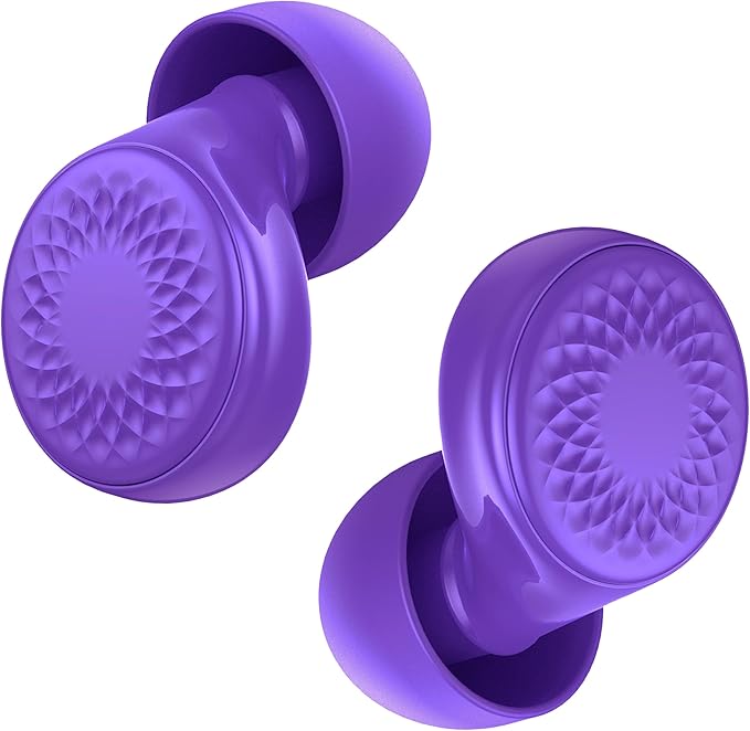Ear Plugs for Sleeping Noise Cancelling -45dB, Soft and Reusable Silicone Hearing Protection Earplugs with 8 Eartips and Carrying Case, for Sleeping, Concert, Working, Studying, Traveling (Purple)
