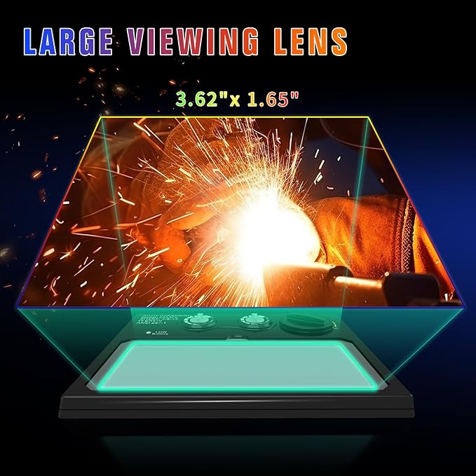 Welding Helmet with Light True Color Auto Darkening Welding Helmets for Men Solar Powered Welding Hood with 2 Arc Sensor Wide Shade 4/9-13 for TIG MIG ARC Cool Welder Mask (TRQ-HD11)