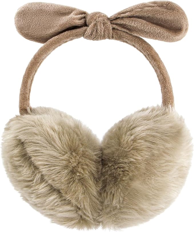 POXIMI Women Winter Earmuffs Girl Ski Adjustable Ear Covers for Cute Bow Ear Warmer Outdoor Earmuff Fleece Lining