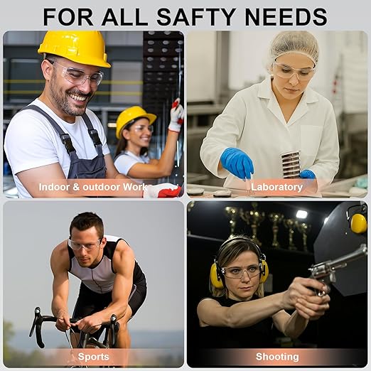 ANSI Z87.1 Clear Safety Glasses12 pack, Safety Glasses for men and women bulk, Scratch&Impact-Resistant construction safety glasses, for lab & in-/outdoor work