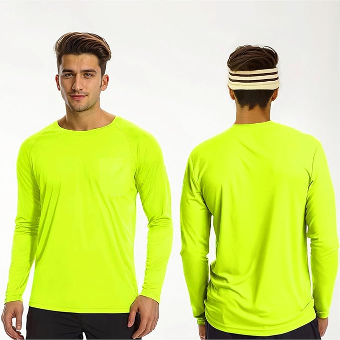 Safety T Shirts High Visibility Hi Vis Long Sleeve Performance Athletic T-Shirts Multipack