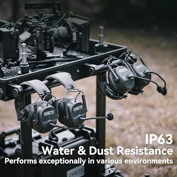 Came-TV Kuminik8 1.9GHz Wireless Intercom Headsets System Full Duplex Noise Cancellation Zero Latency 1500ft Single-Ear Headset for 7 People Team Communication