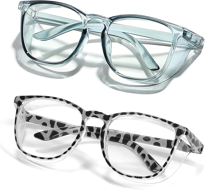LASMEX Stylish Safety Glasses Goggles for Women Girls Anti-fog Glasses Protective Eyewear Clear Glasses