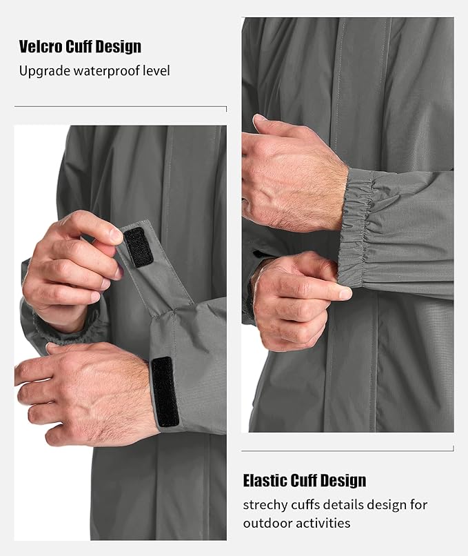 SWISSWELL Mens Women Rain Suit Rain Jacket and Pants Waterproof Lightweight Windbreaker with Detachable Hood for Golf Fishing
