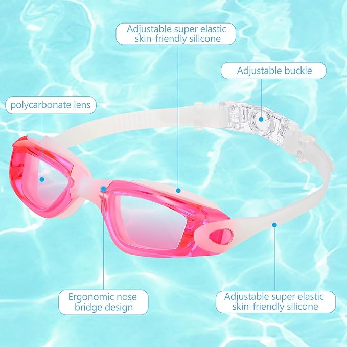 Xuhal 12 Pack Swim Goggles for Adult Anti Fog Swimming Glasses Leak Proof Swim with 12 Waterproof Nose Clips