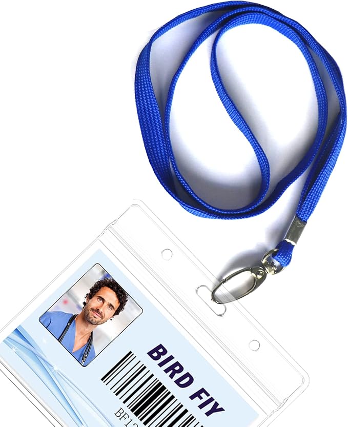 Bird Fiy Black Lanyard 100 Pack Bulk Lanyards for Id Badges Holders Each Lanyard 17 Inch with 360° Swivel Hook