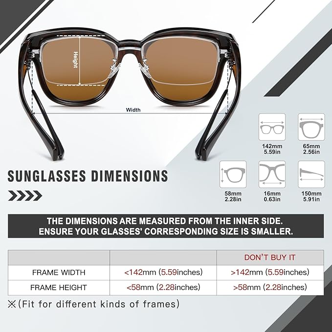 DUCO Fit Over Sunglasses for Men Women Wear Over Glasses Retro Wrap Around Polarized Sun Glasses UV400 Protection DC8981