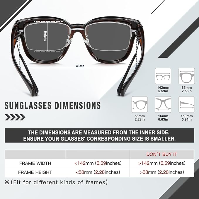 DUCO Fit Over Sunglasses for Men Women Wear Over Glasses Retro Wrap Around Polarized Sun Glasses UV400 Protection DC8981