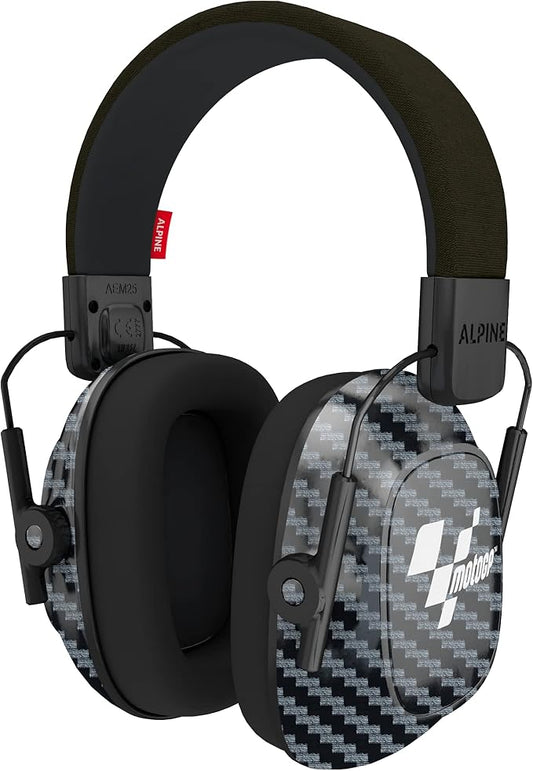 Alpine Racing Pro Earmuff MotoGP™ - Earmuffs for Adults - 22 dB - ANSI Certified - Premium Noise Protection for Race Events - High End Carbon - Noise Reduction Headphones - Light-Weight Design