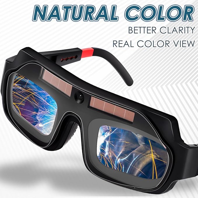 1 Set Welding Glasses Solar Welding Goggles Auto Darkening Welder Glasses Mask Helmet with Replacement Lenses