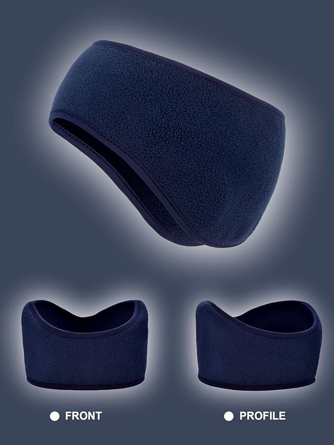 Boao 2 Pieces Ear Warmer Headbands Fleece Earmuffs Winter Ear Covers Running Wicking Ski Sport Headband for Women & Men