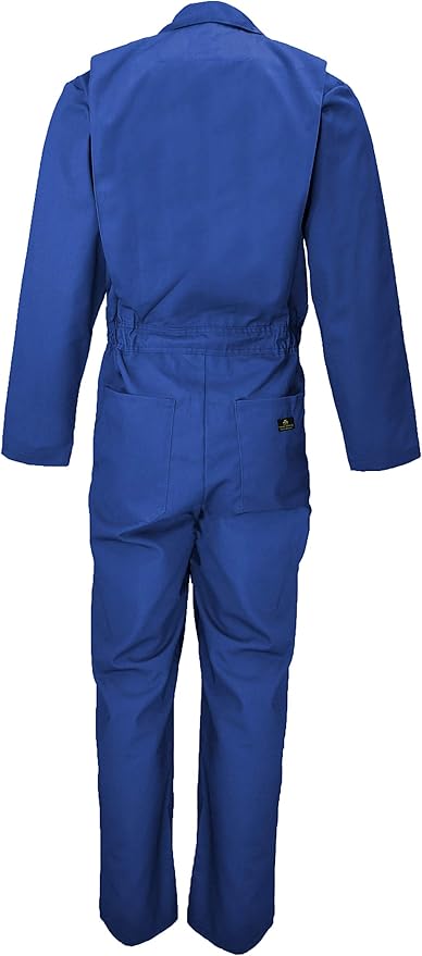 Natural Uniforms Mens Long Sleeve Zip Up Twill Coverall, Stain and Wrinkle Resistant