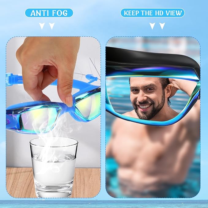 Konohan 8 Pack Kids Goggles Swim Goggles for Adult Kids Swimming Glasses Anti Fog Silicone No Leak Pool Glasses
