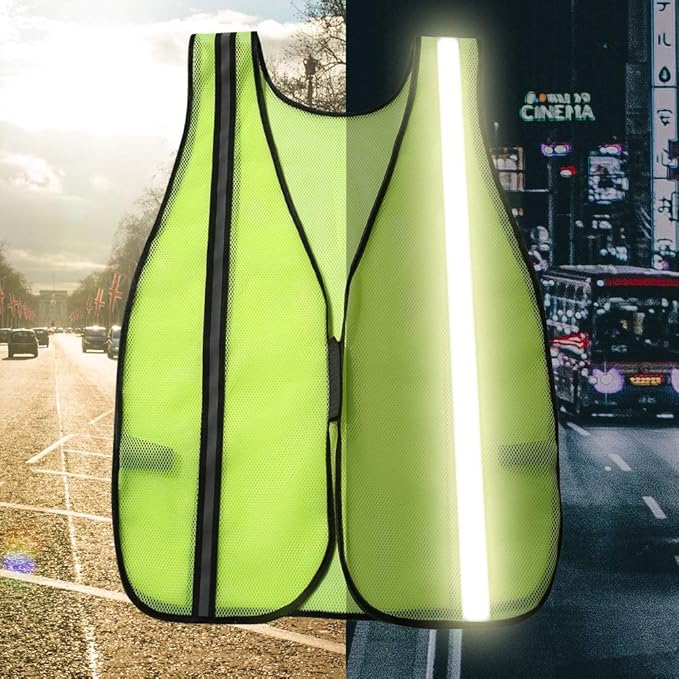 SIFE 1 Pack High Visibility Reflective Safety Vest,Made from Breathable and Neon Yellow Mesh Fabric,light weight for Man and Woman(Yellow-Black, 1 pack)