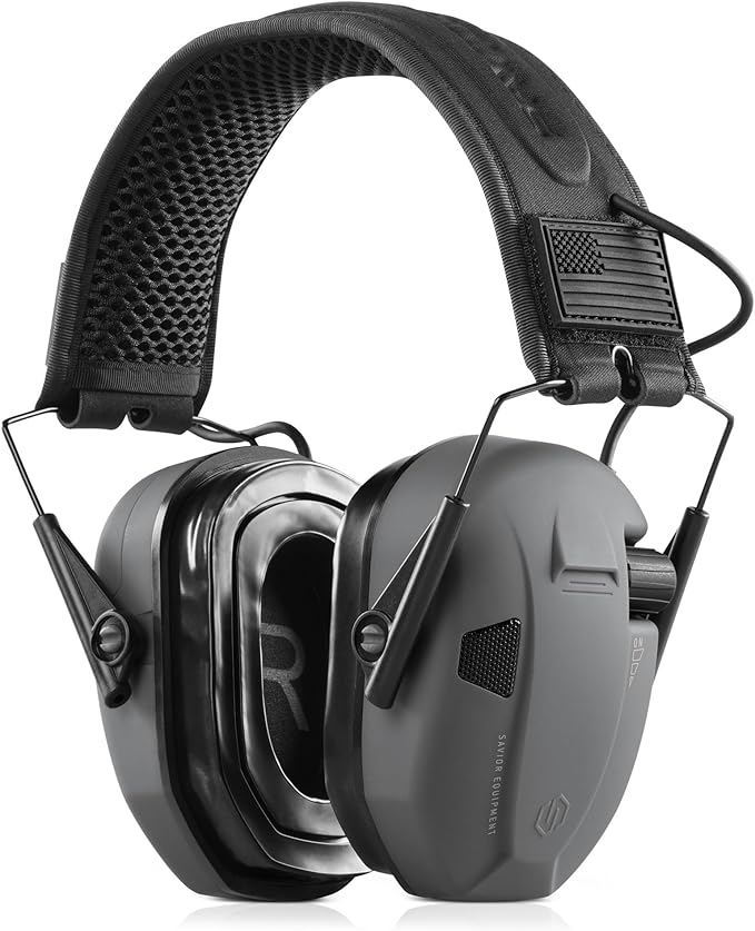 Savior Equipment Apollo Electronic Earmuffs For Shooting w/Gel Ear Pads, 24dB NRR, Noise Cancelling Ear Protection Headset