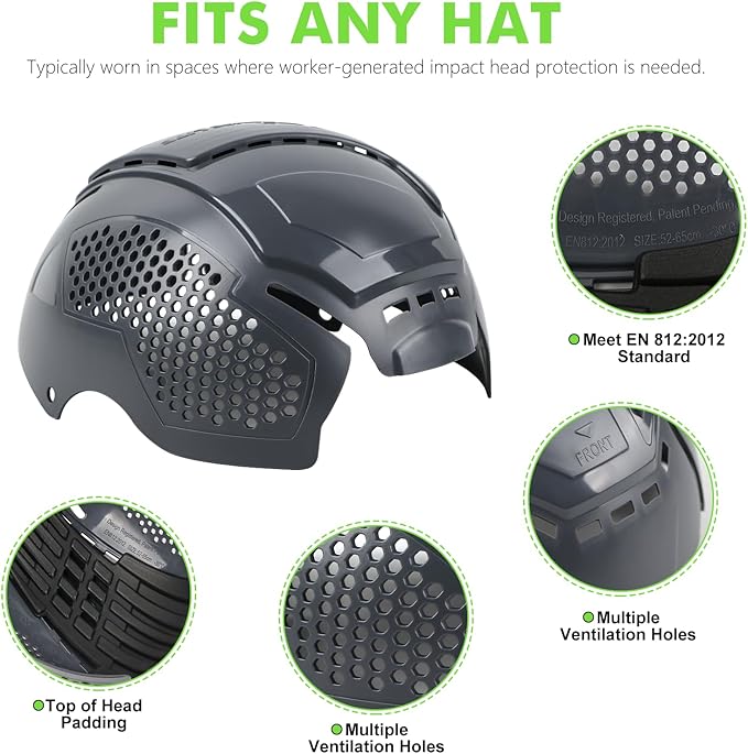 GREEN DEVIL Matrix Lite Series Bump Cap Insert for Baseball Caps EN 812 Universal Safety Bump Hat Insert for Men Women Vented Lightweight