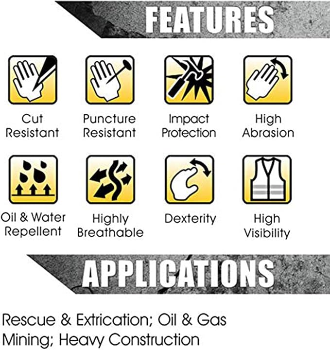 Heavy-duty Rescue Extrication Glove EN388:2016 Certification, Super Dexterity and Ultra Durability