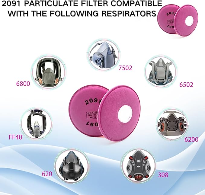 40Pieces 2091 Particulate Filter,2091 Filter Compatible with 6000 6200 6800 7000 FF-4 Series to Replace Filters(20Pack)