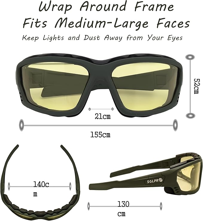 Anti-Fog Safety Motorcycle Riding Sunglasses Foam padded Goggle, Dustproof, Windproof, Hunting, Hiking, Golfing