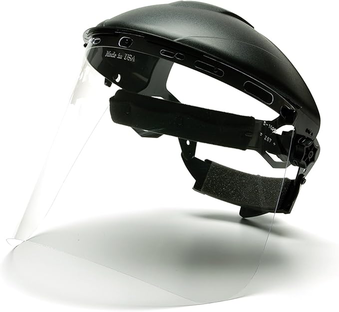 Pyramex Safety Full Face Shield Eye and Head Protection (Headgear NOT Included), Clear Polycarbonate, ANSI Z87+
