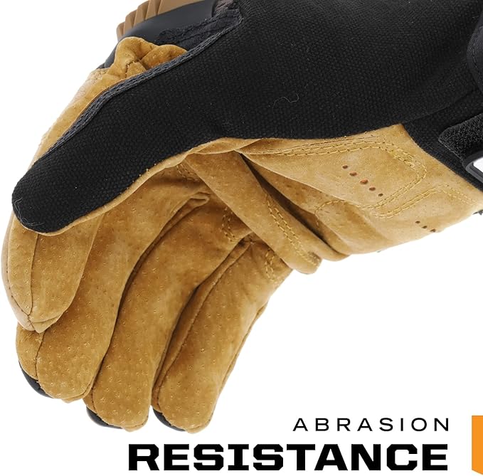 Mechanix Wear M-Pact Leather Gloves - Leather Impact-Resistant Work Gloves for Hand Support - Breathable Design - Shock Absorbing - Machine Washable - Brown/Black - XX-Large
