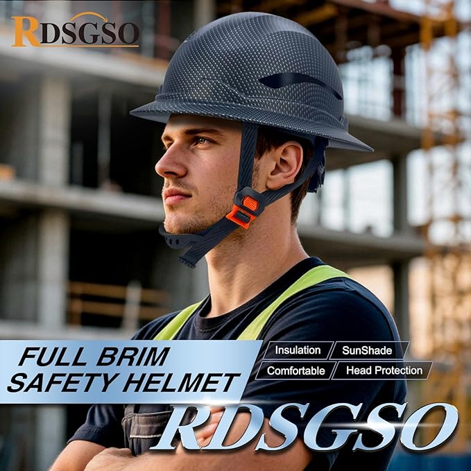 Full Brim Hard Hats ANSI/ISEA Z89.1 Type I Class E Certified 6-Point Suspension Lightweight Vented Adjustable Safety Helmet for Construction Industrial