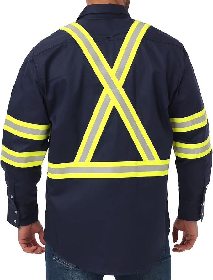 JKSafety 7oz FR Shirts for Men Women NFPA 70E 2112 ARC 2 Fire Resistant Welding Shirts FRC Long Sleeve Safety Workwear