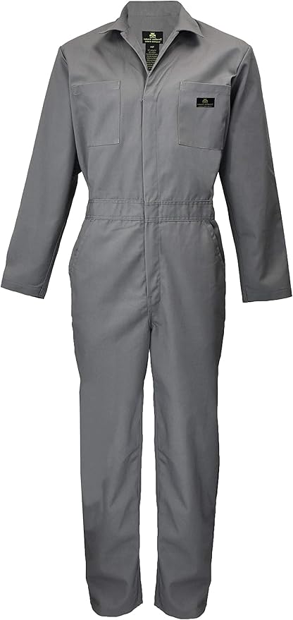 Natural Uniforms Mens Long Sleeve Zip Up Twill Coverall, Stain and Wrinkle Resistant