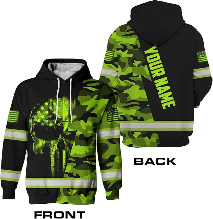 Maddly High Visibility US Flag Collection Safety Workwear Custom Name for Workers, Runners, Truckers, Patriotic