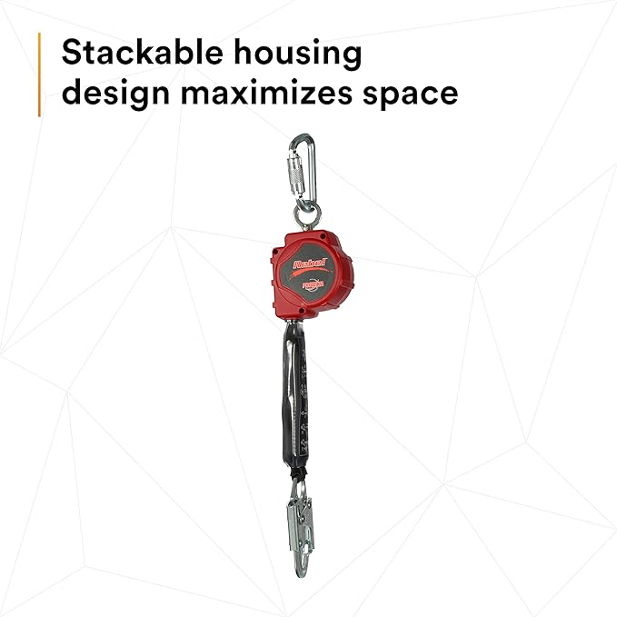 3M - 3100425 PROTECTA Rebel 11' Polyester Web Self-Retracting Lifeline, Black/Red