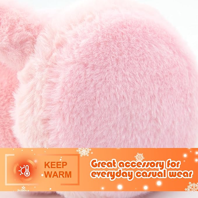 Kids Winter Earmuffs Baby Warm Ear Muff Girls Cute Furry Ear Warmers Boys Foldable Ear Covers for Cold Weather