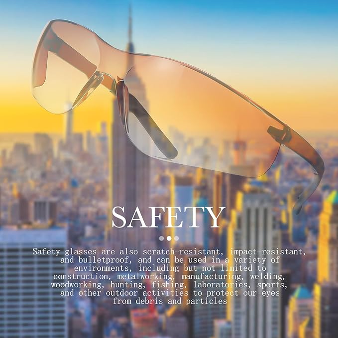 Queekay 24 Pairs Safety Glasses Unisex Anti Scratch Protective Goggles Impact Resistant Lens Eyewear
