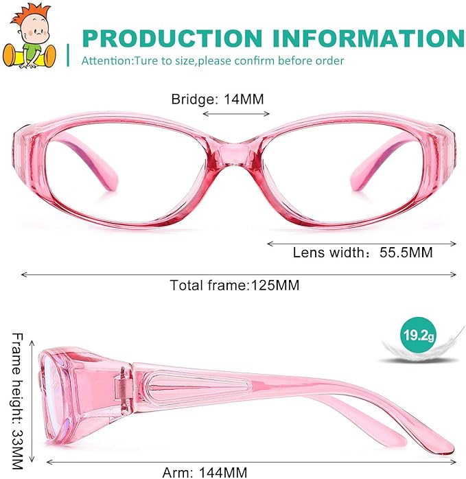Dollger Safety Glasses Anti Fog Blue Light Blocking Glasses UV400 Protection Eyeglasses Anti Pollen Saftey Goggles (Pink)