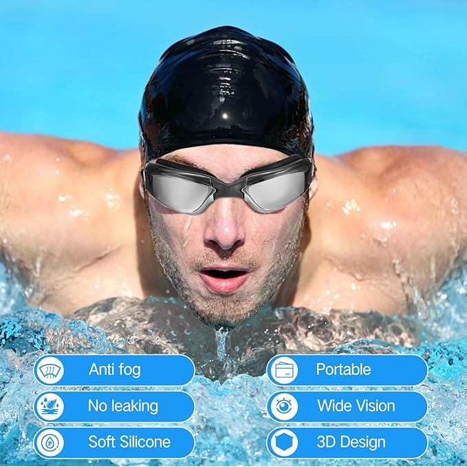 Konohan 24 Pack Swim Goggles Bulk for Kids adult Pool Goggles Anti Fog Silicone No Leak Swimming Glasses for Men Women Youth