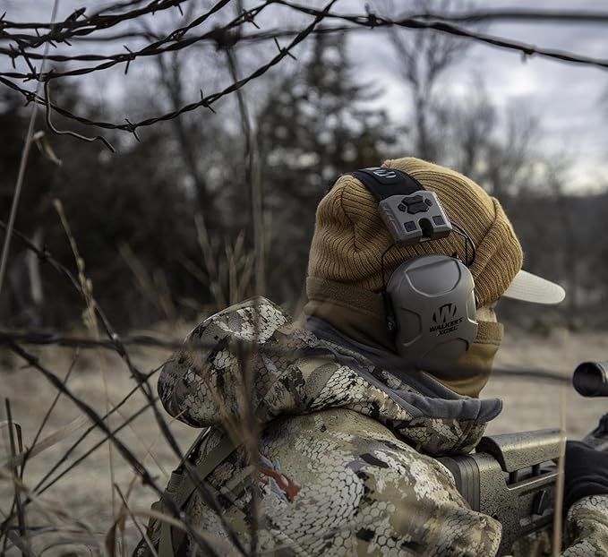 Walker's Digital Electronic Muff-26db Nrr Noise Protection Sound Enhancement Shooting Safety Earmuff, 2 AAA Batteries