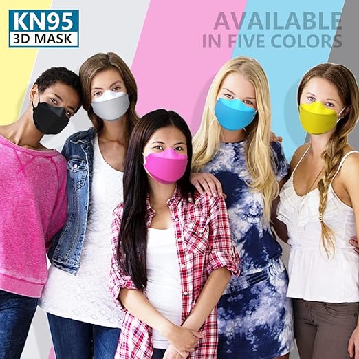 KN95 Face Masks 100 Pack, Breathable Comfortable and Disposable KN95 Mask, Multicolor