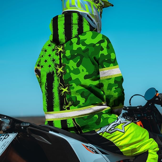 Maddly High Visibility US Flag Collection Safety Workwear Custom Name for Workers, Runners, Truckers, Patriotic