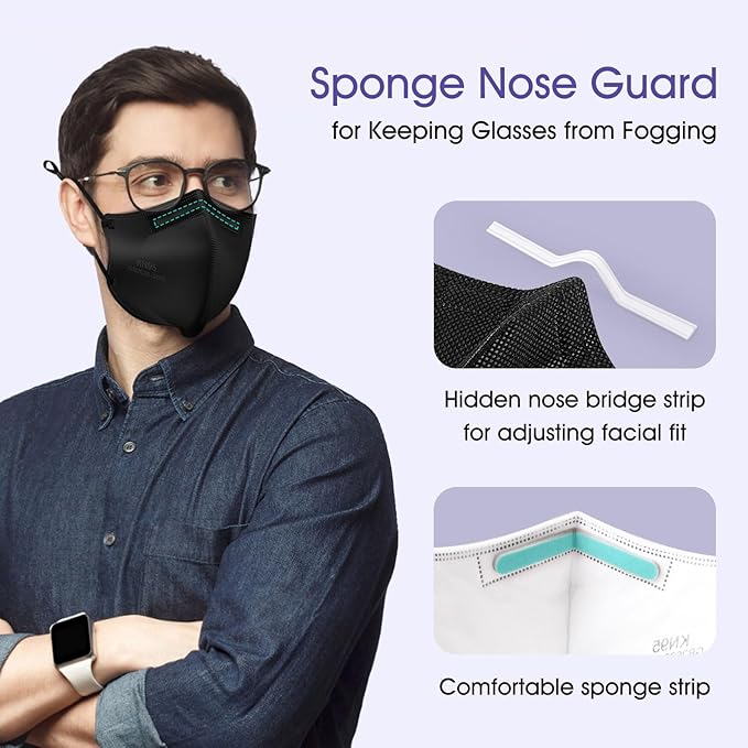 KN95 Adjustable Masks 25 Pack, Individually Wrapped Disposable Masks with Adjustable Ear Loops