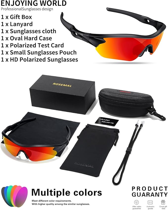 Polarized Sports Sunglasses for Men Women Youth Baseball Running Fishing Tennis Golf Cycling Driving Motor TAC UV400 TR90