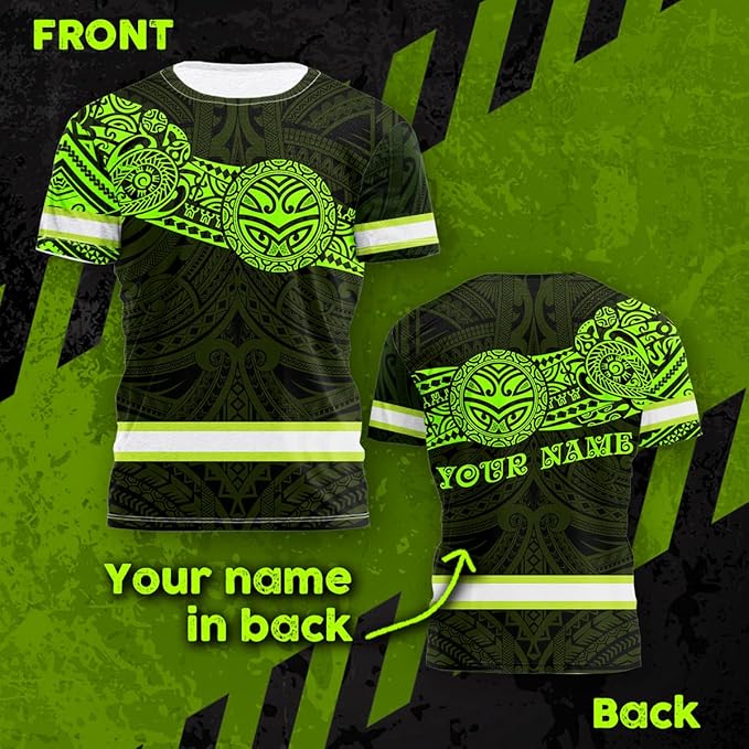Matedecor Skull High Visibility Shirt Men Reflective Safety Shirts US Flag Custom Name Workwear, Runners, Walkers, Patriotic