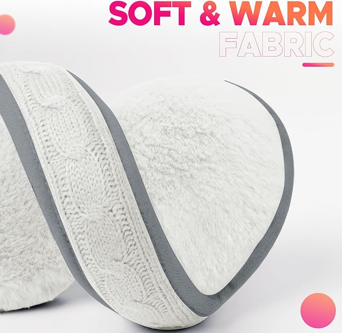 Venswell Knit Ear Muffs for Winter Women Men Soft Earmuffs Cold Weather Fleece Ear Warmers Cover Foldable & Adjustable