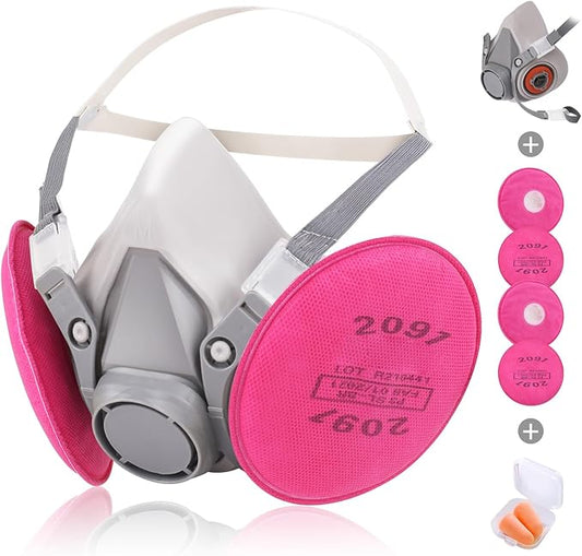 Respirator Mask with Filters - Reusable Gas Mask Against Organic Vapor Chemicals Spray Paint