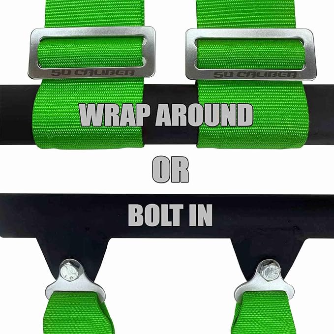 1pc Green 4 Point Harness for Bucket Seat, Latch Release, 9 Color Options, Racing Harness, Race Car, Off Road, UTV, RZR [6000A1]