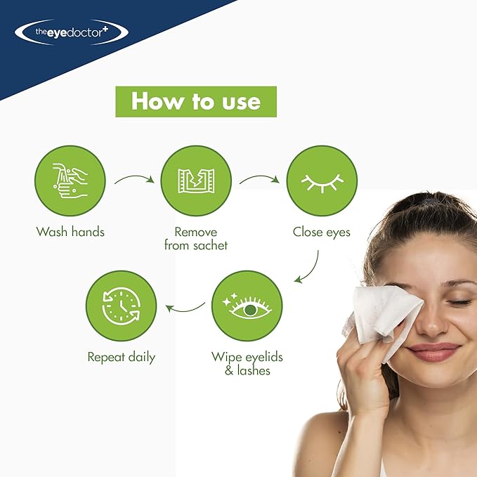 The Eye Doctor Tea Tree Eyelid Wipes - 40x Cleansing Lid Wipes Suitable for Dry Eye Blepharitis MGD & Demodex - Tea Tree, Coconut & Argan Oil