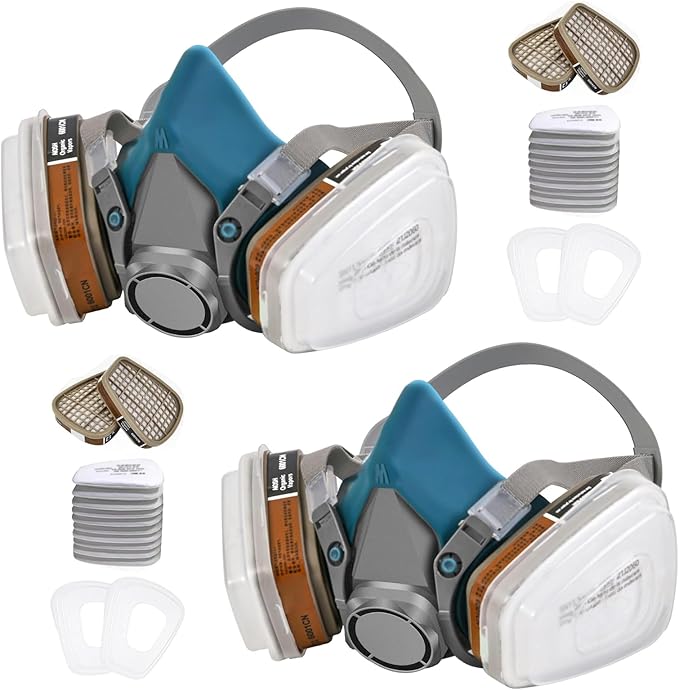 Respirator Gas Mask With 6001 Filters, Gas Masks Survival Nuclear and Chemical for Painting, Organic Vapors
