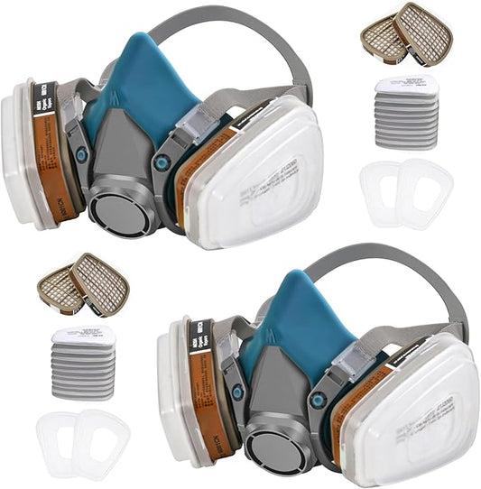 Respirator Gas Mask With 6001 Filters, Gas Masks Survival Nuclear and Chemical for Painting, Organic Vapors